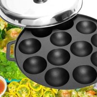 Khuôn Đổ Bánh Khọt 12 Lỗ inox Vạn Lợi sử dụng dược cho tất cả các loại bếp,bếp ga,bếp than hình ảnh thật Dragon