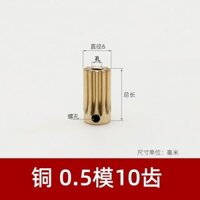 Khuôn đồng 0.5 10 răng K chiều dài 12 lỗ 2 lỗ vít M2 bánh răng trụ kim loại R7XQ