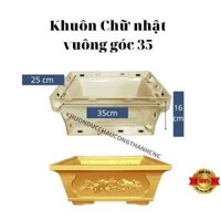 Khuôn đúc chậu cảnh hình chữ nhật 35 vuông góc, Dùng làm chậu cây cảnh bonsai mới 100% nhựa ABS cao cấp