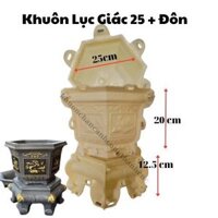 Khuôn đúc chậu cảnh lục giác 25 kèm chân đôn, Dùng làm chậu cây cảnh bonsai nhưa ABS ( mới 100% ) dễ dàng sử dụng
