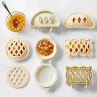 Khuôn ép bột bỏ túi, Khuôn làm bánh cầm tay Potluck, Khuôn làm bánh tay, Apple, Bí ngô và hạt dẻ 3 mảnh (Khuôn bánh tròn)