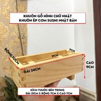 Khuôn Ép Sushi Bằng Gỗ Hình Chữ Nhật Cơm Cuộn Dụng Cụ Làm Cho Nhà Bếp Hàng Nhật - Gỗ tự nhiên