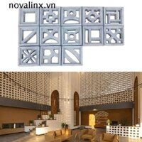 Khuôn gạch rỗng NOVALINX, Khuôn gạch cổ xi măng vuông khắc 3D, Nhựa lát bê tông chống trượt 20 * 20 * 6cm Khuôn gạch tường Hàng rào hoa