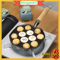 Khuôn làm bánh bạch tuộc - Chảo nướng bánh Takoyaki - 14 Lỗ Chống Dính Có Tay Cầm Thể Tháo Rời Tại Nhà - Nitrogen071