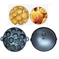Khuôn Làm Bánh Bông Lan, Bánh Thuẩn Gang Chống Dính Dày Nặng Cao Cấp Dragon