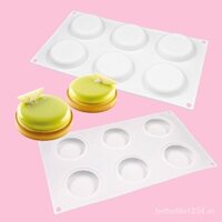Khuôn Làm Bánh Mousse / Bánh Tart / Socola / Xà Phòng Hình Oval Kết Nối 6 Ngăn Tiện Lợi