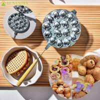 Khuôn làm bánh quy quả óc chó LUNANOV, Khuôn Oreshki chống dính bằng hợp kim nhôm, Tay cầm bằng gỗ gia dụng 12 / 16 lỗ Nut Bánh quy khuôn làm bánh
