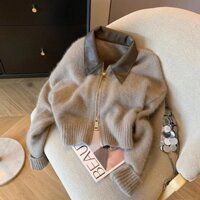Khuôn Làm Bánh Thủ Công Bằng Nhựa Tiện Dụng ​​Áo Khoác cardigan Dệt Kim Mềm Có Khóa Kéo Đôi Thời Trang Thu Đông Cho Nữ