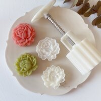 Khuôn Làm Bánh Trung Thu 50g Hình Hoa Hồng / Hoa Sen / Mẫu Đơn Cho Ngày Lễ Tình Nhân