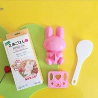 khuôn làm cơm nắm Khuôn cơm nắm thỏ dễ thương cơm em bé tự làm hình dạng set cơm bát khuôn cơm cà ri
