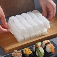 khuôn làm cơm nắm Khuôn sushi tàu chiến thương mại Nhật Bản, khuôn 10 viên cơm nắm, cơm cầm tay, thức ăn bổ sung, dụng cụ cơm rong biển