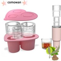 Khuôn làm đá viên COMOWAN, Khay làm đá viên có thể tái sử dụng bằng xi lanh, Máy làm đá viên 3 khoang silicon sáng tạo cho cốc 20-40oz cho cốc cốc cốc cốc