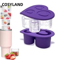 Khuôn làm đá viên COSYLAND, Khay làm đá viên silicon có thể tái sử dụng, Máy làm đá viên hình trụ 3 khoang sáng tạo cho cốc 20-40oz cho cốc cốc cốc cốc