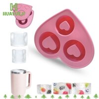 Khuôn làm đá viên HUAYUEJI, Khay làm đá hình trụ 3 khoang, Khuôn làm đá silicon có thể tái sử dụng cho cốc 20-40oz cho cốc cốc cốc cốc