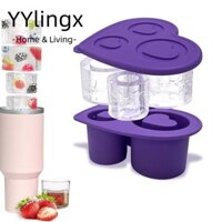 Khuôn làm đá viên YYLINGX, Khay làm đá viên silicon hình trụ, Khuôn làm đá 3 khoang có thể tái sử dụng sáng tạo cho cốc 20-40oz cho cốc cốc cốc cốc