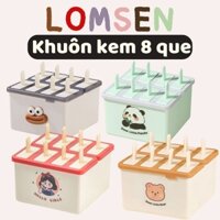 Khuôn Làm Kem Que 3/4/6/8 Cây Đủ Loại Khuôn Khay Làm Kem Silicon Nhựa Nguyên Sinh An Toàn Chống Mùi Tuyệt Đối