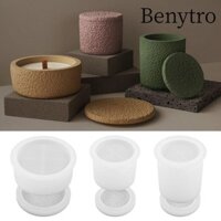 Khuôn lọ nến BENYTRO, có nắp Khuôn nến thủ công DIY, Cốc nến thơm bằng nhựa Epoxy sáng tạo Trang trí nội thất