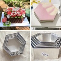 Khuôn Lục giác kích thước 12/14/16/18/20/22/24/26/28/30cm cao 8cm làm bánh rau câu, bánh gato, bánh nướng