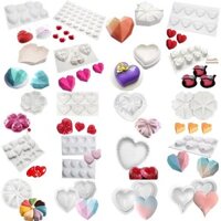 Khuôn mousse kim cương, khuôn silicone hình trái tim cho ngày lễ tình nhân, khuôn bánh silicone tráng miệng Pháp, dụng cụ làm bánh DIY