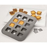 Khuôn muffin 12 cup vuông đế rời (437)