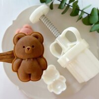 Khuôn Nhấn Làm Bánh Trung Thu Hình Gấu Hoạt Hình DIY