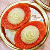 Khuôn nhấn trung thu lò xo 150gram 4 mặt hình thỏi vàng chữ Phúc - Lộc - Thọ -Tài