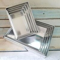 Khuôn nhôm chữ nhật đáy liền size từ 18->36cm cao 8cm