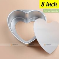 Khuôn nhôm làm bánh hình trái tim đáy rời 8 inch