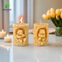 Khuôn Nhựa ORNOOU, Khuôn Nến Silicon Honey Bear Hug Jar, Thạch Cao 3D DIY Handmade Xà Phòng Khuôn Làm Nến