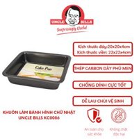 Khuôn nướng bánh chống dính hình vuông UBL KC0086 size  20 x 20 x 4cm