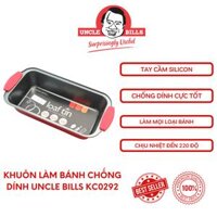 Khuôn nướng chống dính hình chữ nhật có tay cầm Silicon cao cấp chịu nhiệt tốt Uncle Bills KC0292 dễ dàng lau chùi tỏa nhiệt tốt thích hợp cho làm bánh mì hoa cúc bánh bông lan