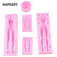 Khuôn Phụ Nữ NAPKERY, Đất Sét Toàn Thân Silicon, Búp Bê Nữ 5 Chiếc Đóng Gói Hình Thân Fondant Trang Trí
