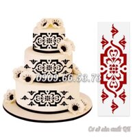 Khuôn rắc bột Stencil trang trí bánh, làm viền rau câu, fondant hoa văn kiểu, phong cách Châu Âu - Mã số 1208