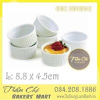 Khuôn RAMEKIN sứ trắng - Size LỚN (8.8x4.5cm)