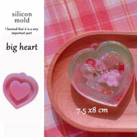Khuôn shaker cát chảy trái tim lớn có lỗ silicone trong dẻo heart shaker mold with hole