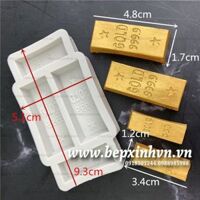 Khuôn silicon 4D 4 thỏi vàng 9999