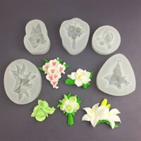 Khuôn silicon  - Bộ 5 hoa - Khuôn làm bánh, khuôn rau câu