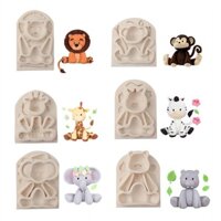 Khuôn Silicon - Bộ 6 động vật - Khuôn làm bánh, khuôn rau câu