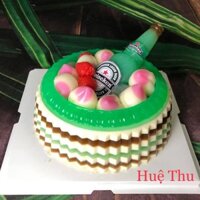 Khuôn silicon chai bia 20x7cm đổ tạo hình cho bánh rau câu 3D, 4D