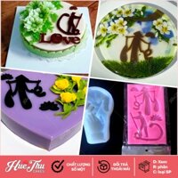 Khuôn silicon chữ Cha Mẹ 15x8cm nhấn xôi hoa đậu, làm bánh rau câu, khuôn chè trôi nước, mâm cúng thôi nôi