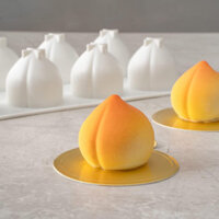 Khuôn Silicon Đào 3D Hình Trái Cây Đường Kẹo Thạch Máy Nướng Khuôn Socola