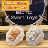 KHUÔN SILICON GẤU NẰM TRÊN ĐÁM MÂY