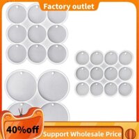 Khuôn silicon hình tròn phẳng sáng bóng, Khuôn mặt dây chuyền bông tai tròn khoan, Khuôn nhựa móc khóa, Khuôn thẻ thú cưng