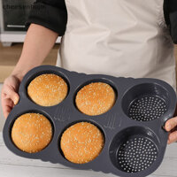 Khuôn Silicon Làm Bánh Hamburger 6 Lỗ Chịu Nhiệt Độ Cao