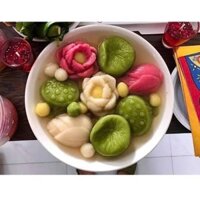 Khuôn silicon làm chè trôi nước hoa sen: 4 khuôn silicon hoa sen, búp sen, gương sen