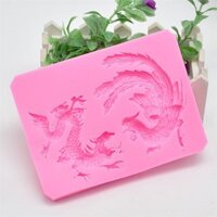 Khuôn silicon Long Phụng 15.5x11.5cm làm bánh rau câu 3D 4D nhấn xôi, fondant, socola, nến hanmade