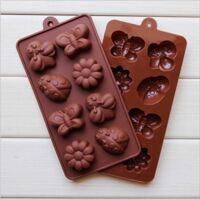 Khuôn silicon nâu 3D Bọ, Ong, Bướm