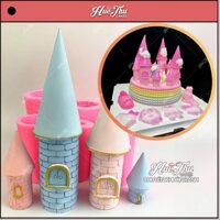 Khuôn silicon Tòa Lâu Đài lớn nhấn xôi hoa đậu, làm bánh rau câu