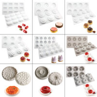 Khuôn Silicon Tulip Mousse Tròn Bong Bóng Nước Ripple Khuôn Bánh Ngọt