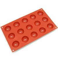 Khuôn silicone 15 bánh tròn bán nguyệt (1108)